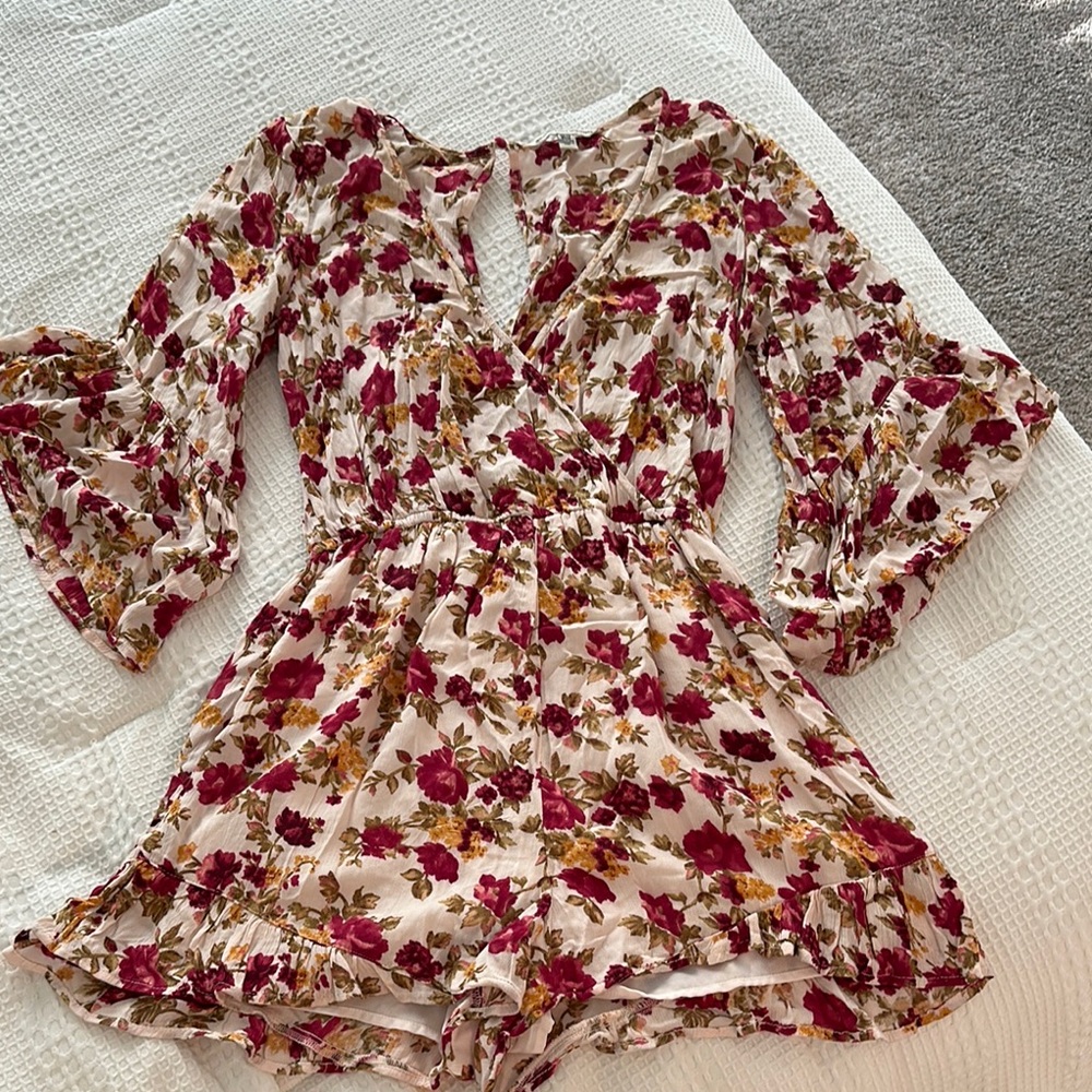 Floral Bell Sleeve Romper